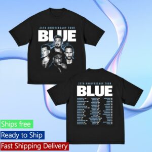 Blue Merch Store 25Th Anniversary Tour Photo Faded Black Tee