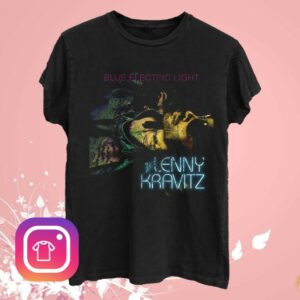 Lenny Kravitz Merch Store Blue Electric Light Cover Art Vintage Tee