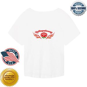 Lollapalooza Merch Store Rose And Flame Tee