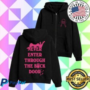 Sabrina Carpenter Merch Store Never Enter Through The Back Door Zip Hoodie