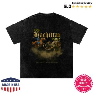 Sikhrich Store Merch Bhai Bachittar Singh Ji Shirt Acid Washed