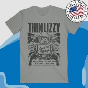 Thin Lizzy Official Store Merch Jailbreak Flyer Cleveland Grey Tee