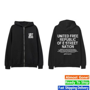 Bruce Springsteen Store Merch Shop 2026 Land Of Hope & Dreams American Tour United Free Republic Zip Hoodie