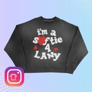 Lany Store Merch I'm A Softie 4 Lany Crewneck (Black)