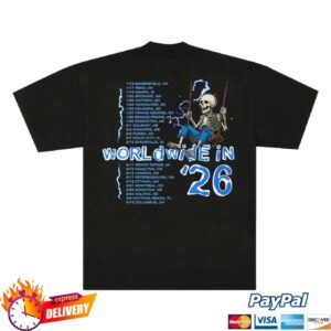 The Offspring Store Merch Swinging Skeleton 2026 Tour Tee